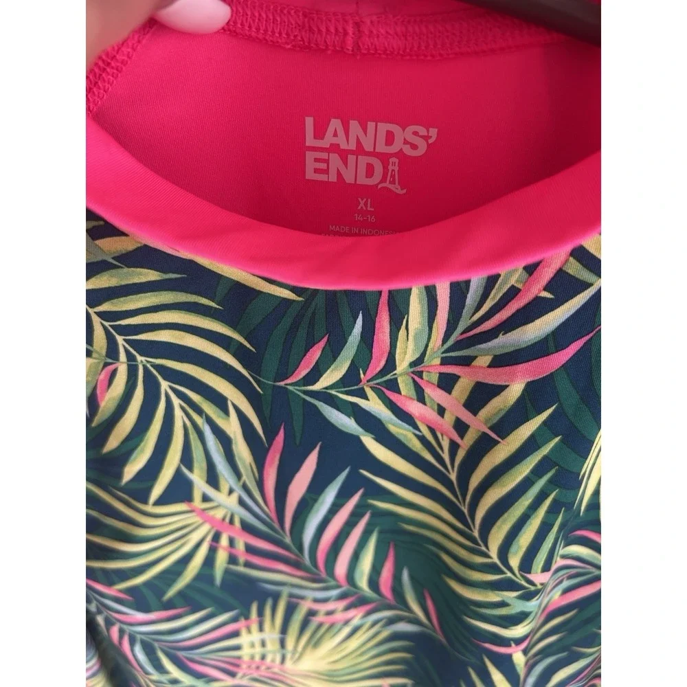 Girl's Size XL 14-16 Lands' End Rash Guard Swim Shirt Set of 2